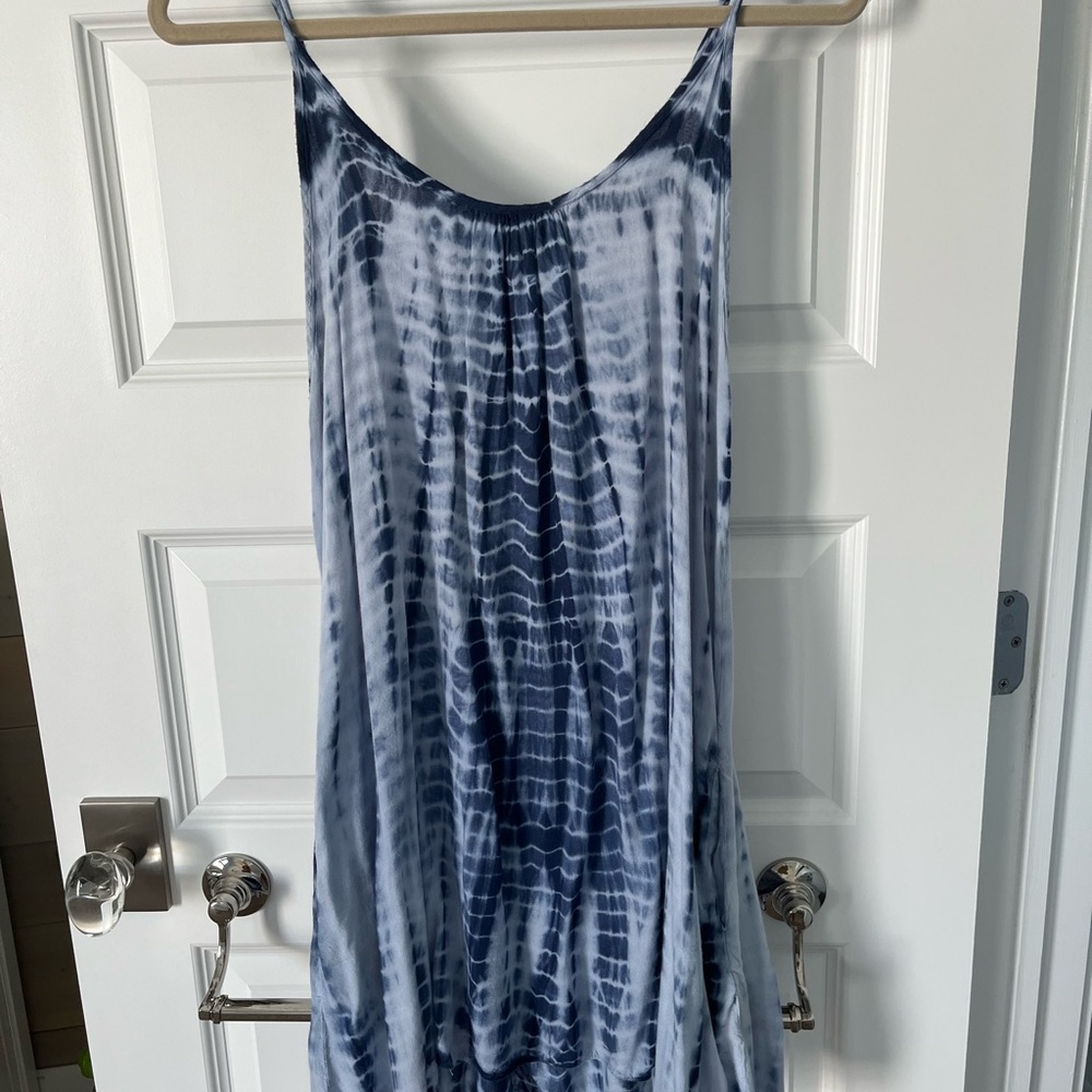 Blue tie-die cover-up dress